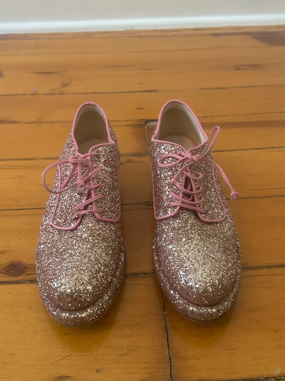Simone Rocha 2013 Pink Glitter Runway Oxfords